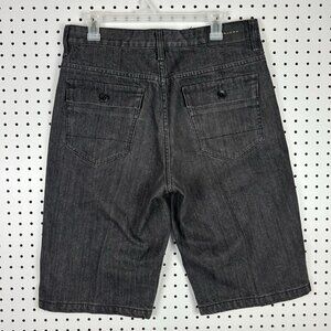 Sean John Black Gothic Jorts 32 Flap Pocket 90s Hip Hop Streetwear Skater Y2K‎